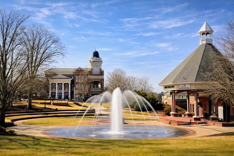 Fountain at Town Green in Duluth, Georgia