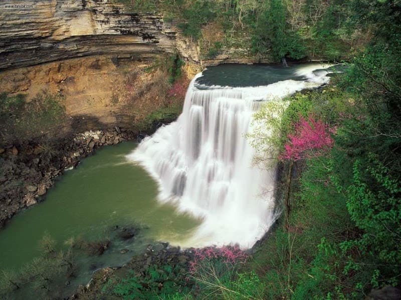 Splash Island at Burgess Falls State Park in Sparta, Tennessee