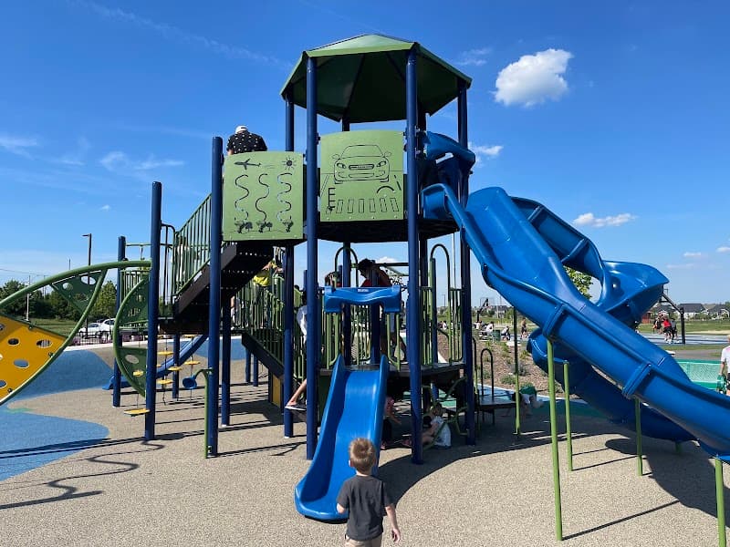 Wolf's Crossing Community Park Splash Pad in Naperville, Illinois